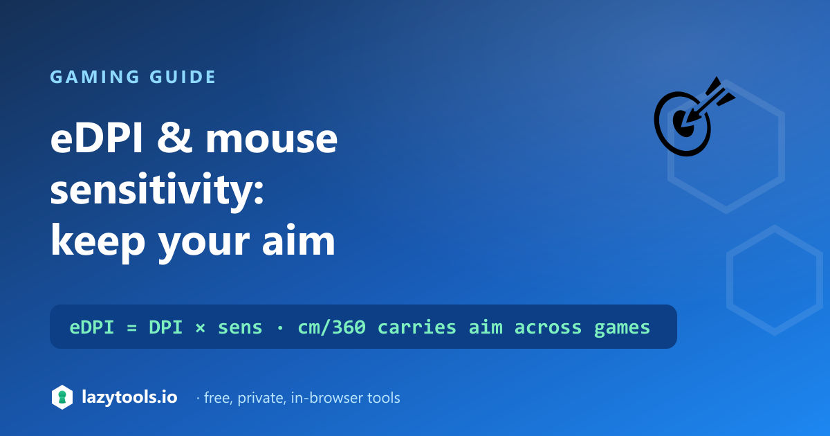 eDPI equals DPI times in-game sensitivity, and cm/360 as the true cross-game measure of mouse sensitivity