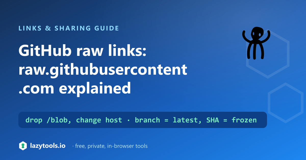 A github.com blob URL transformed into a raw.githubusercontent.com link that serves the file's bytes directly