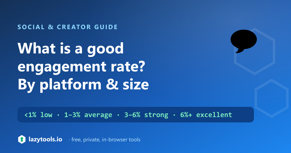 Engagement rate benchmark scale from low under 1 percent to excellent above 6 percent