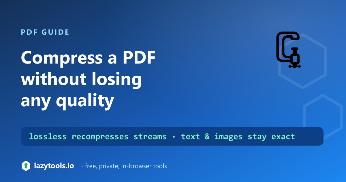 How lossless PDF compression works — recompressing data streams and consolidating objects, versus lossy image downsampling