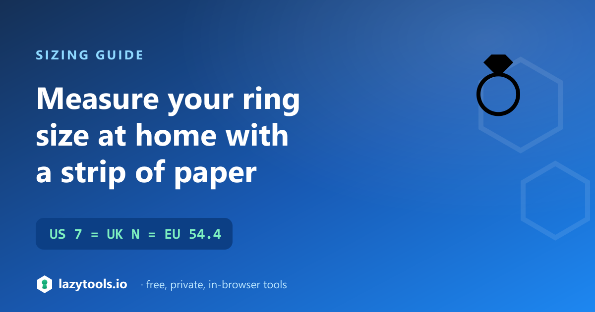 Ring size measurement guide — US 7 equals UK N equals EU 54.4