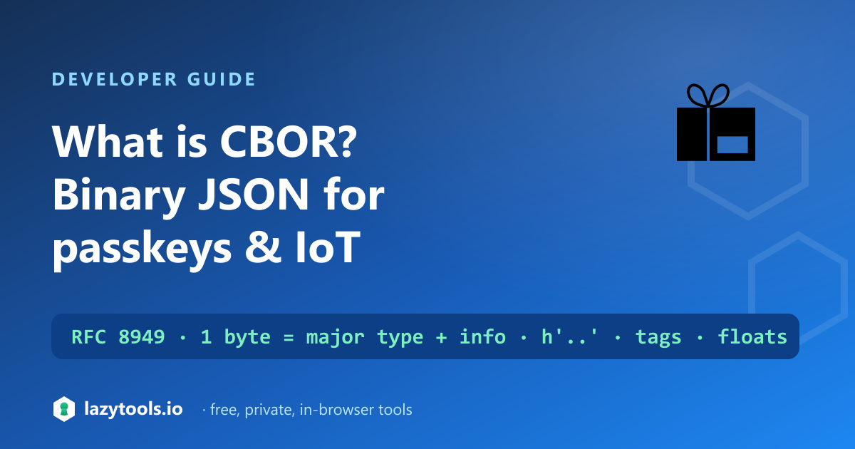 A CBOR byte decoded into major type and additional info, then rendered as JSON-like diagnostic notation