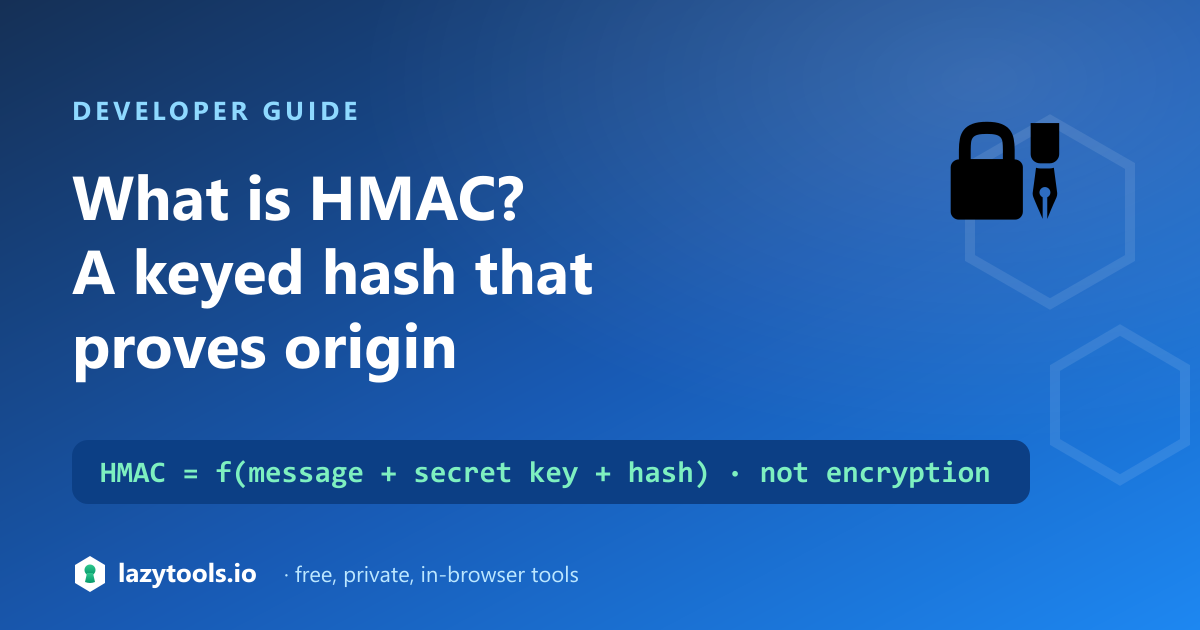 What is HMAC — a message plus a secret key plus a hash function producing a signature only key-holders can reproduce